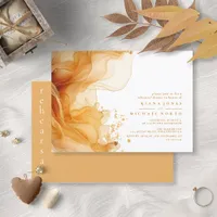 Amber Brandy Abstract Ink Rehearsal Dinner ID1089