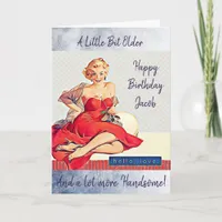 Retro Lady Birthday Card for Him
