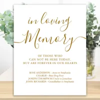 Wedding Memorial Gold Personalized Loving Memory Poster