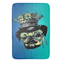 Elegant Puppy Pog Dog - Aqua Graphic Illustration Bathroom Mat