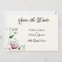 Elegant Floral Wedding Soft Botanical Romance Save The Date