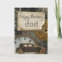 Classic Vintage Car Happy Birthday Dad Card