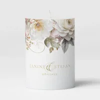 Floral Drama Wedding White ID1022 Pillar Candle