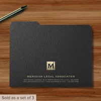 Professional Black Gold Monogram File Folder