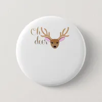 Oh Deer Artistic Style  Button