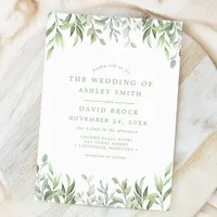 Rustic Watercolor Eucalyptus Greenery Wedding Invitation