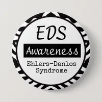 EDS Ehlers-Danlos Syndrome Awareness Zebra Button