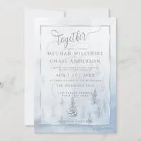 Wedding Invitation | Silver Blue Winter Wonderland