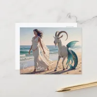 Capricorn Greek Goddess | Mythical Sea Goat Zodiac Postcard