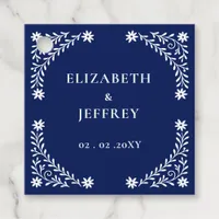 Elegant Boho Navy Floral Wedding  Favor Tags