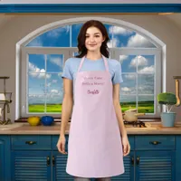 Pastry chef pink script slogan apron