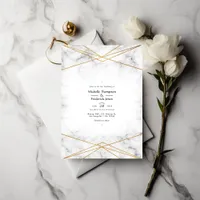 Gold Marble Geometric Wedding Invitation