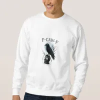 Gothic Crow F Caw F Raven Skull Halloween Graphic  Sweatshirt