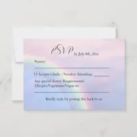 Rainbow of hope - pastel wedding RSVP card