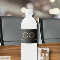 Black Custom Logo Add Your Slogan Text Water Bottle Label