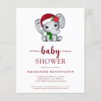 PAPER Christmas Elephant Baby Shower Invite