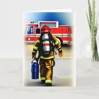 Thank you to a Firefighter Custom Message Card