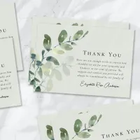 Sympathy Eucalyptus Funeral  Thank You Card