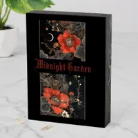 Goth Celestial Poppies Midnight Wooden Box Sign