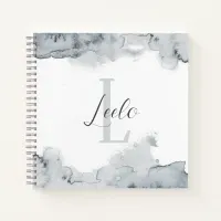 Gray Watercolor Pretty Personalized Sketch Noteboo Notebook