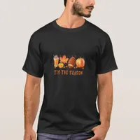 Tis The Season Leopard Football Halloween Fall T-Shirt