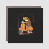 Frog  Scooter Mushroom Goblincore Academia Aesthet Car Magnet
