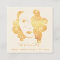 New Age Occult Shop Abstract Face Square Business Card