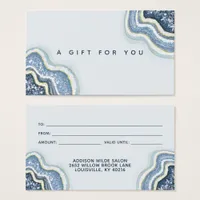 Blue Glitter Agate Geode Luxe Gift Card