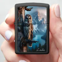 Striped Owl Mystic Sentinel of the Peaks Zippo Lighter