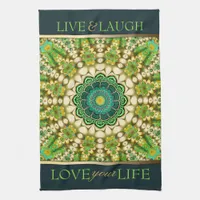 Green Bohemian Eastern Mandala Tea Towel