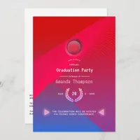 Geometric Glow Virtual Graduation Party Invitation