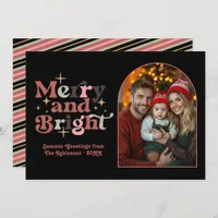 Classic Muted Modern Retro Christmas Family Photo Holiday Card