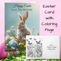 Cute Easter Bunny | Inside Coloring Page Card