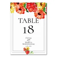TABLE NUMBER | Bold Red and Yellow Gerbera Daisies
