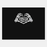 Together Skeleton Hands Form Heart Classic Style Sign