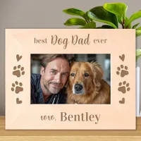 Best DOG DAD ever - Personalized Wooden Picture Engraved Frames
