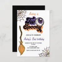 She Is Two Spooky Second Birthday Halloween  Invitation