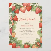 Vintage Strawberry Bridal Brunch Party  Invitation