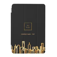 Logo gold city skyline black business real estate iPad mini cover