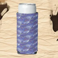 Elegant Blue Abstract with Purple | Seltzer Can Cooler