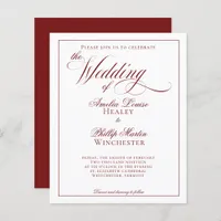 BUDGET Elegant Garnet Red and White Wedding