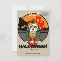 Pirate Skull Halloween Bash: Spooky Costume Party Invitation