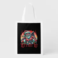Let's Get Lit Santa Christmas Vibe Classic Grocery Bag