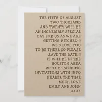 Simply Words Informal and Fun Wedding Save The Date