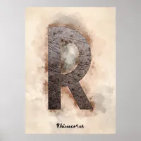 R is for Rhinoceros Poster