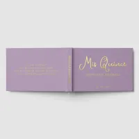 Elegant Modern Purple Gold Photo Quinceañera Foil Guest Book