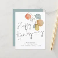 Budget Artsy Leaves Script Happy Thanksgiving Card