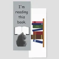 Bookmark - Cat Reading Book