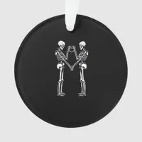 Skeleton Heart Hands Sign Halloween Costume Classi Ornament