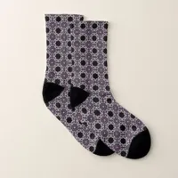 Hexagon Geometric Pattern Dark Purple Socks